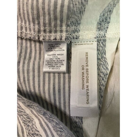 Lou & Grey Striped Sleeveless Linen Racerback Casual Mini Dress Jumper Size 2 - Picture 6 of 8